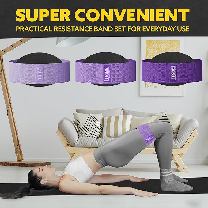 Fabric Resistance Bands for Legs - Workout Bands Resistance Bands for Men and Women - Booty Bands for Working Out - Exercise Bands Resistance Bands Set - Elastic Bands for Exercise