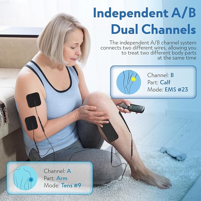 TENS Unit EMS Muscle Stimulator with 28 Modes, Dual Channel Muscle Stimulator Machine with 8PCS Electrode Pads, TENS Machine for Muscles, Shoulder, Neck, Back, New Upgraded Color Screen