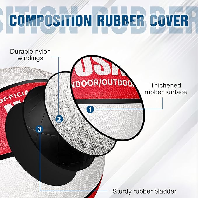 Libima 24 Pcs Rubber Basketballs Bulk with Pump Official Size Multicolor Basket Balls Youth Streetballs Set for Adult Boys Girls Gifts Indoor Outdoor Training Practice