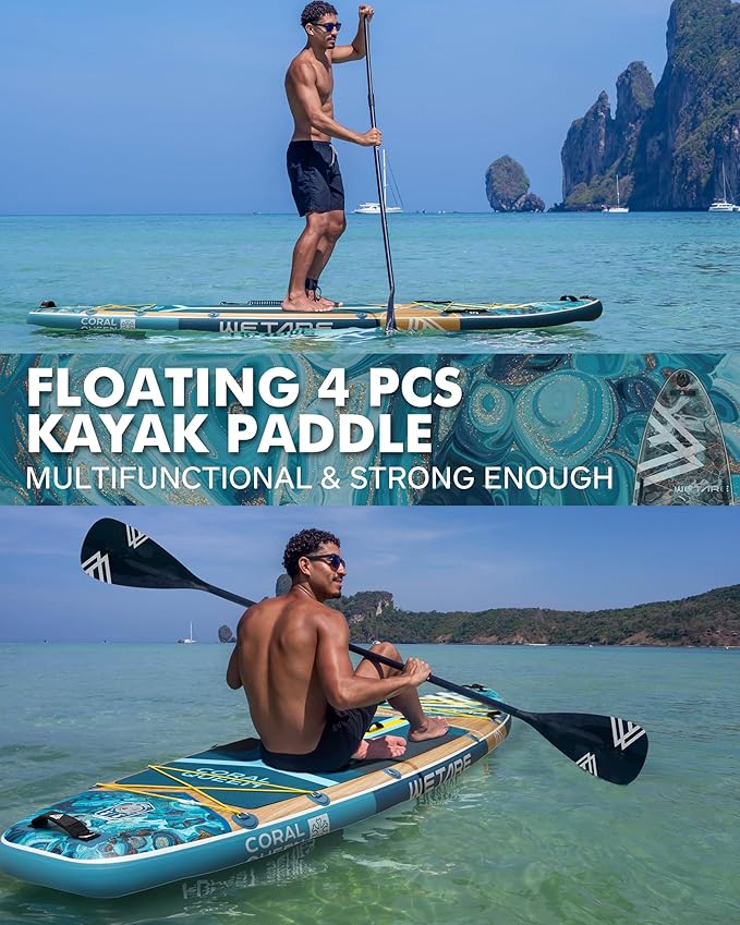 11'6"x35" Inflatable Paddle Board, 450lbs Extra Wide Stand Up Sup Board for Adults, Blow Up Paddleboard Kayak Non-Slip Stable Deck Boat for Yoga Fishing Surf