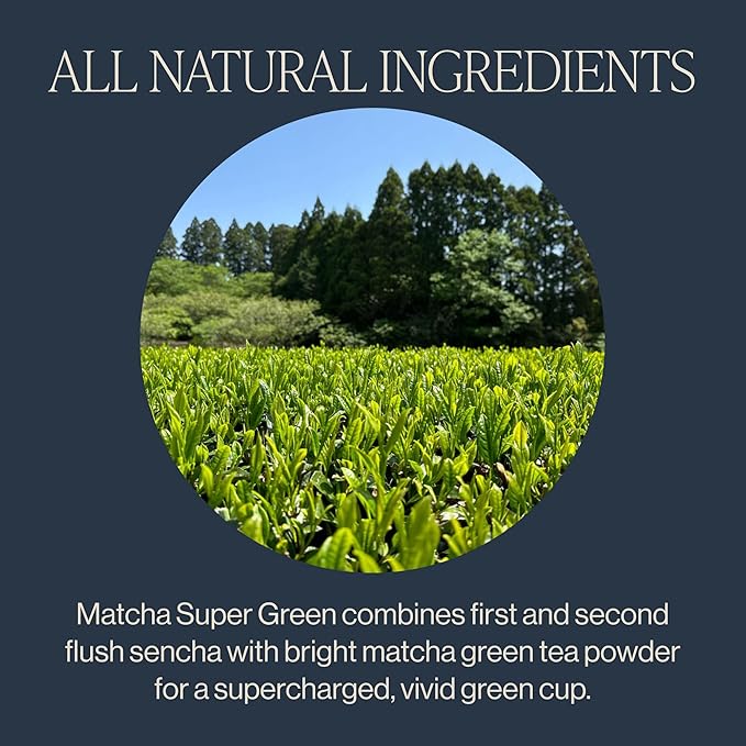 Rishi Tea Matcha Super Green Japanese Tea - Organic, Caffeinated Sachet Bags, Umami, Antioxidant Rich Sencha & Matcha Blend - 15 Count (Pack of 6)
