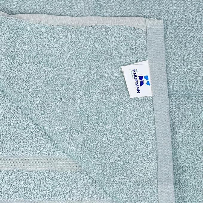 Kaufman - Premium Hand Towels Set for Bathroom, Spa, Gym, and Face Towel 100% Cotton Ring Spun, Ultra Soft Feel and Highly Absorbent Towels (12, Aqua)
