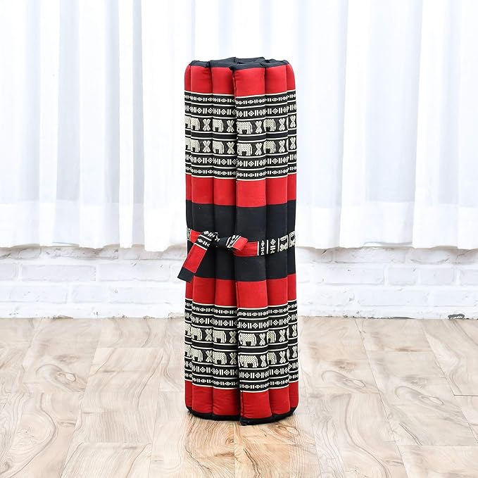 Leewadee Zabuton Seating Cushion – Square Floor Seat for Meditation Exercises, Light Yoga Mat Filled with Kapok