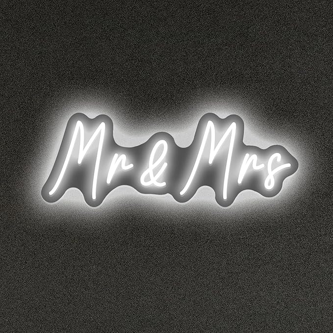 Mr and Mrs Neon Sign for Wedding Dimmable Mr Mrs Neon Signs Led Neon Sign for Party Neon Light Sign Mr & Mrs Sign for Anniversary Valentine's Day Wall Decor Gift 16.54 "X4.72"