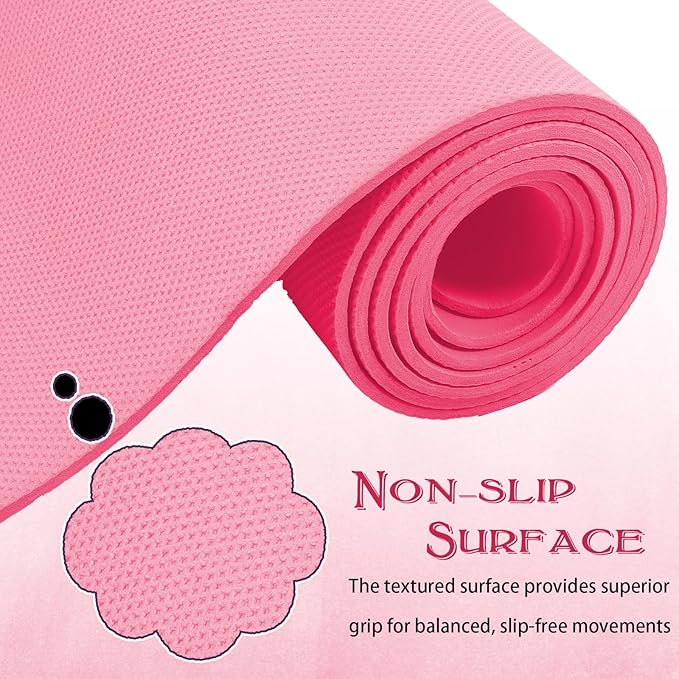 10 Pack Yoga Mats Bulk, 68'' x 24'' x 4mm Thick Yoga Mats for Kids and Adult Gym Mats Bundle Latex Free Exercise Mats with Non Slip Texture for Outdoor Yoga, Pilates or Workout