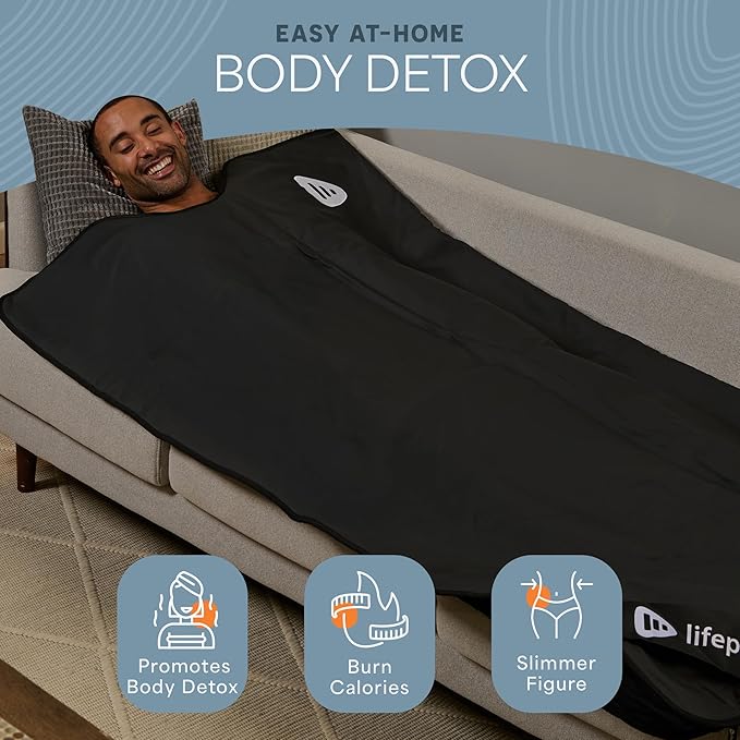LifePro RejuvaWrap Infrared Sauna Blanket for Detox & Relaxation – Available in 5 Colors & 3 Models – Portable Far Infrared at Home Sauna for Muscle Relief, Circulation & Recovery – 9 Heat Levels
