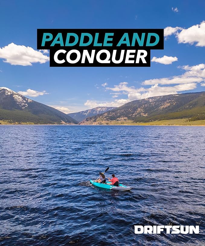 Driftsun Rover Inflatable Kayak - White Water Kayaks for 1 and 2 Person, High Pressure Dropstitch Floor Kayak for Adults with Padded Seats