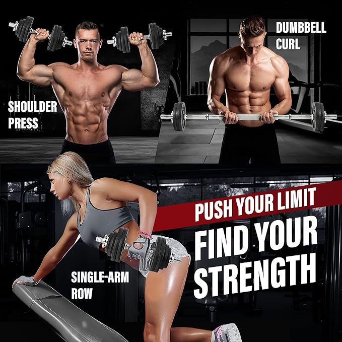 Yes4All Old School Adjustable Dumbbell Set with Weight Plates, Star Lock Collars/Connector, 40lbs to 200lbs Adjustable Weight Plates Set