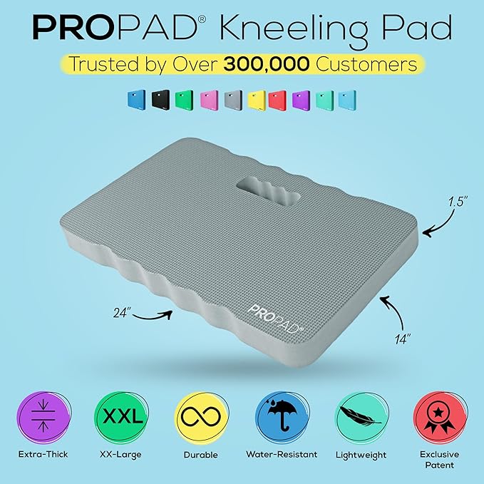 Thick Kneeling Pad, Garden Kneeler for Gardening, Bath Kneeler for Baby Bath, Kneeling Mat for Exercise & Yoga, Knee Pad for Work, Floor Foam Pad, Extra Extra Large (XXL) 24 x 14 x 1.5 Inches, Gray