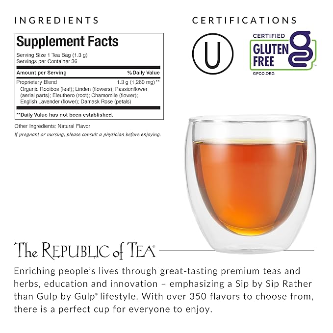 The Republic of Tea - Get Relaxed No.14 Tea for Relieving Stress Tea, 36-Count