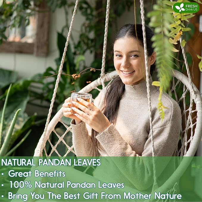 FreshDrinkUS, Premium 8oz Natural Pandan Leaves Dried, 100% Pure Dried Pandan Leaves, Pandan Leaf Tea, No Additives, No Caffeine, Vegan (8 oz Dried Leaves)