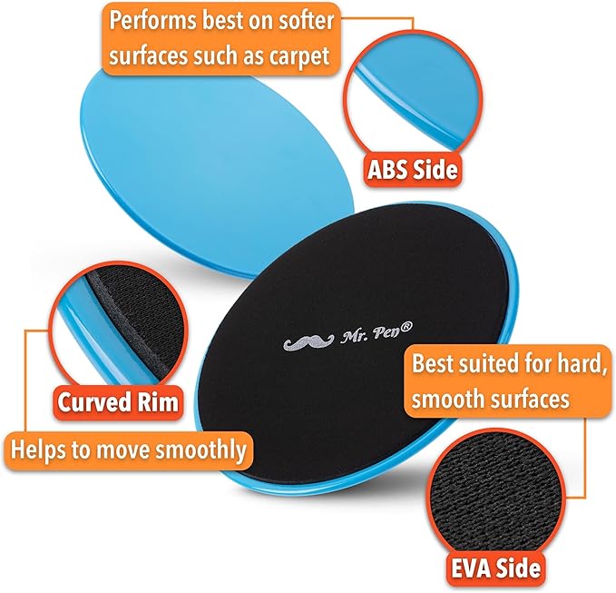 Mr. Pen Core Sliders for Working Out - 2 Pack Dual Sided Workout Sliders Discs