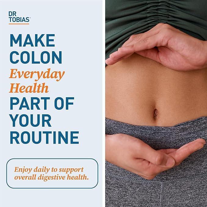 Dr. Tobias Colon Everyday Health - Gut Health for Women & Men - Psyllium Fiber Powder Drink with 4g Psyllium Husk Powder per Serving, Vegan, Gluten Free, Non-GMO, Peach Mango, 60 Servings