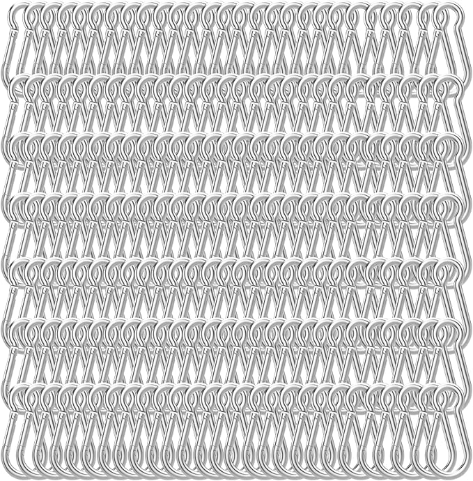 100PCS M8 Spring Snap Hook Carabiner, 3" x 5/16" Heavy Duty Galvanized Steel Carabiner Clips, 470LBS Capacity Spring Quick Links Clips for Camping Hiking Hammock Swing and Outdoor Activities