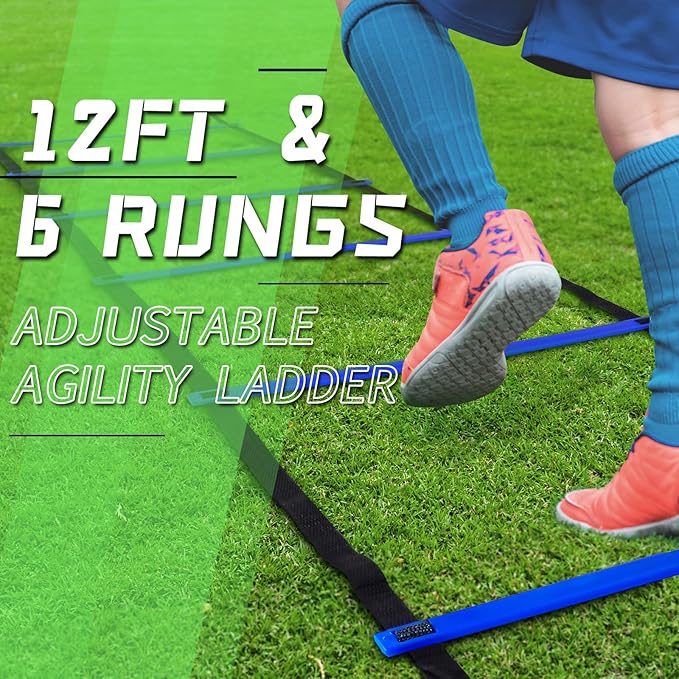 Kids Soccer Goal for Backyard, 6x4 9x5 FT Portable Soccer Nets Pop Up with Ball, Agility Ladder, Cones, Target & Carry Bag for Toddler Youth Outdoor Indoor Training Practice Sports Games Play