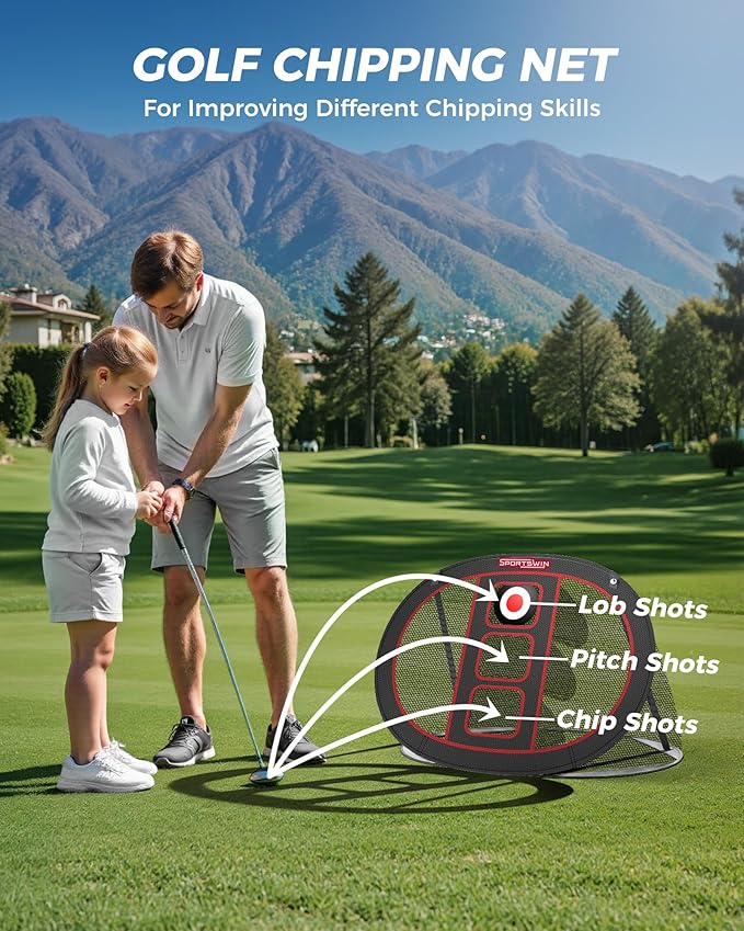 10x7ft Heavy Duty Golf Practice Net with Mat, Target Cloth, 8 Tees, 6 Balls, Carry Bag, Golf Training Net for Backyard Driving Chipping Indoor Outdoor