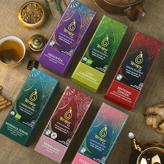 Tรฉrapy Ceylon's PMS Balance Tea For Women - 100% Natural Herbal Ingredients - Soothing Support for PMS Relief, Monthly Cycle Period Tea - Red Hibiscus, Cumin, Licorice & More Herbs