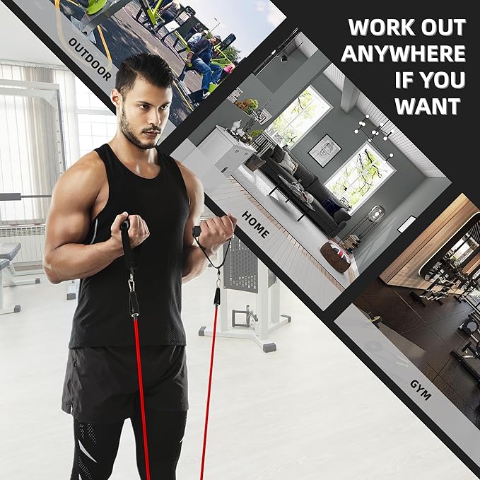 Resistance Loop Bands Set - 5-Level Exercise Bands for Home Fitness, Physical Therapy & Strength Training (10-50lbs)