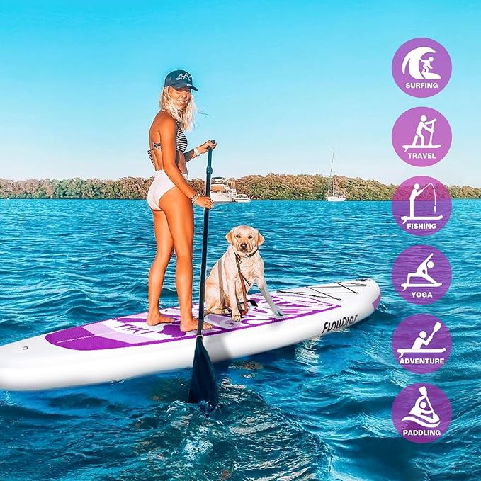 FunWater Inflatable Ultra-Light Stand Up Paddle Board for All Skill Levels with Premium SUP Paddleboard Accessories,Non-Slip Comfort Deck for Youth & Adults