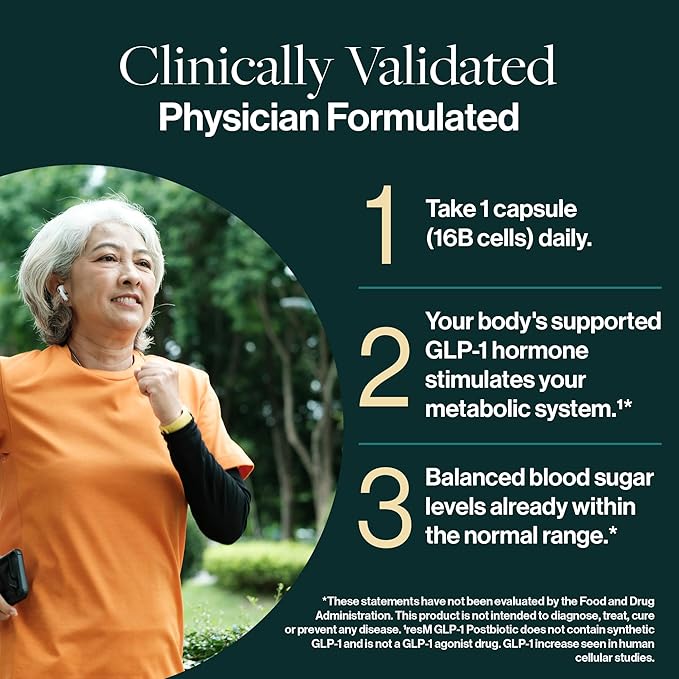 resM GLP-1 Postbiotic - GLP 1 Activate Supplement for Women & Men, GLP1 Activator & Supporter, Vegan Gut Health Vitamins, Daily Natural Metabolic Support - 30 Vegetarian Capsules (1 Bottle)