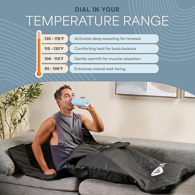 LifePro RejuvaWrap Infrared Sauna Blanket for Detox & Relaxation – Available in 5 Colors & 3 Models – Portable Far Infrared at Home Sauna for Muscle Relief, Circulation & Recovery – 9 Heat Levels