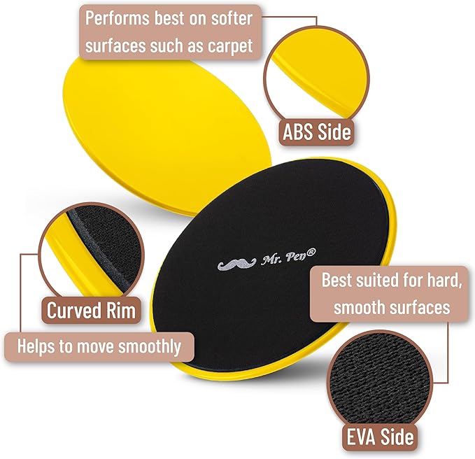 Mr. Pen Core Sliders for Working Out - 2 Pack Dual Sided Workout Sliders Discs