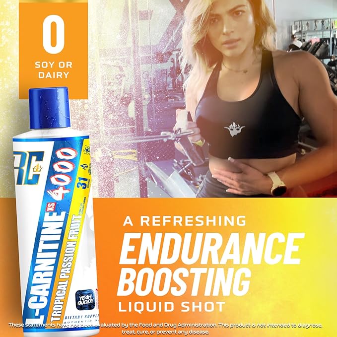 Ronnie Coleman Signature Series L Carnitine XS 4000 Liquid, Stimulant Free, Sugar Free, Zero Carbs, Lean Muscle Strength Support for Men & Women, 16 Oz (16 oz, Tropical Passion Fruit (4000))