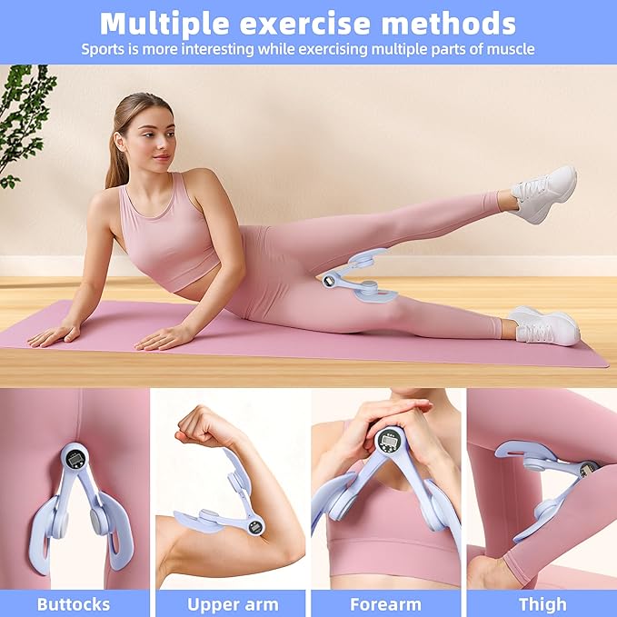 Thigh Master, Pelvic Floor Strengthening Device with Display Counter Hip Trainer Kegel Exerciser, Leg Inner Thigh Trainer Pelvic Floor Muscle Trainer, Thigh Exercise Workout Equipment for Home
