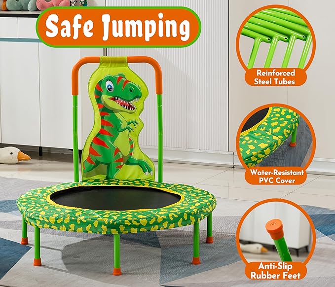 SSLine No-Gap 36'' Trampoline for Kids Toddler with Safety Pad, 36 inch Mini Trampoline with Heavy Duty Frame Indoor, Small Trampolines Max Load 220lbs, Gifts for Boys and Girls