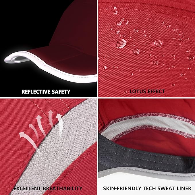 GADIEMKENSD Reflective Folding Outdoor Hat Unstructured Design UPF 50+ Sun Protection Sport Hats for Womens and Mens