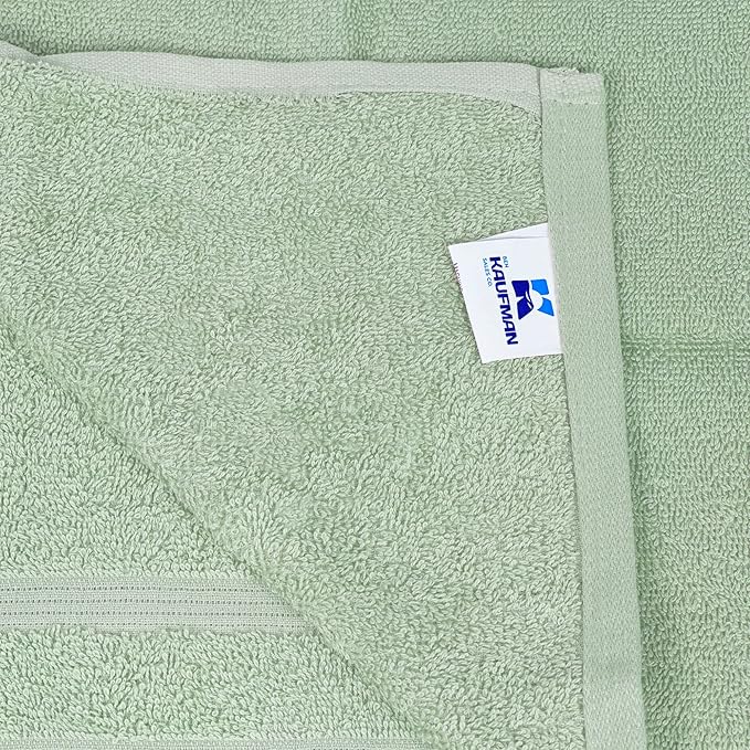 Kaufman - Premium Hand Towels Set for Bathroom, Spa, Gym, and Face Towel 100% Cotton Ring Spun, Ultra Soft Feel and Highly Absorbent Towels (SAGE Green, 36-PK)