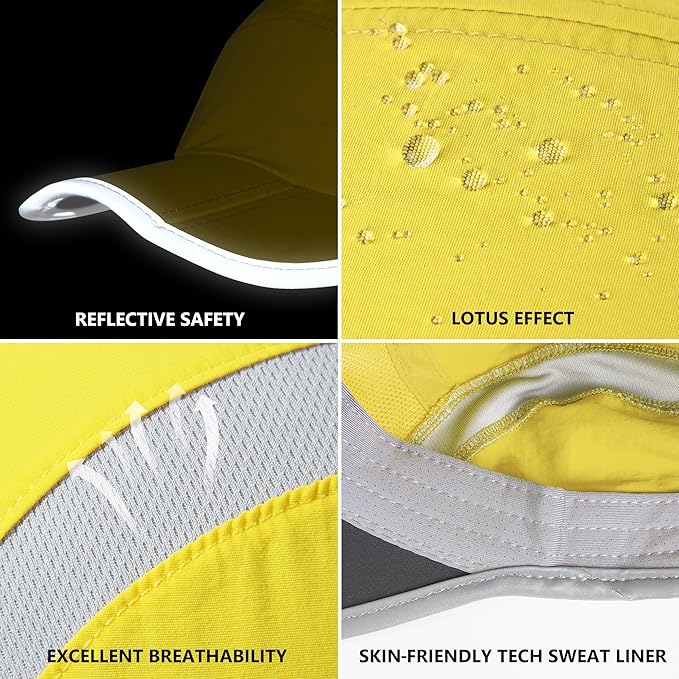 GADIEMKENSD Reflective Folding Outdoor Hat Unstructured Design UPF 50+ Sun Protection Sport Hats for Womens and Mens
