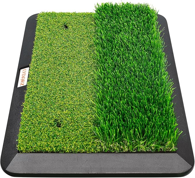 Dual-Turf Portable Golf Training Equipment - Fairway & Rough Turf Golf Mat, Golf Hitting Mat, Golf Practice Mats with Turf for Chipping & Swing Practice - Ideal Golf Practice Mat for Home and Backyard