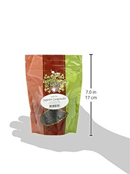 Superior Gunpowder Green Loose Leaf Pouch 4oz | Bold Chinese Green with Nutty Oak Notes | Rolled Tea Nuggets Ideal for Hot or Iced Tea | Long Shelf Life Premium Quality