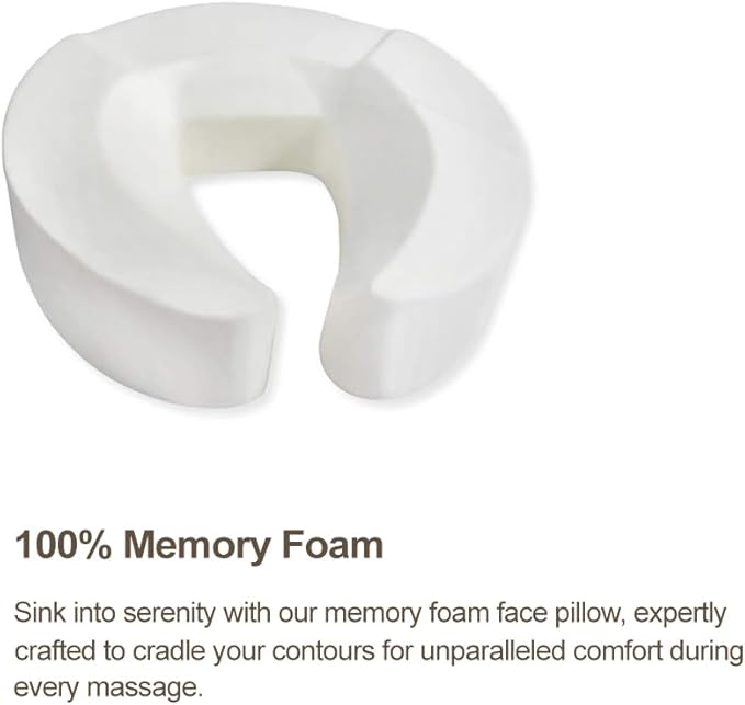 Universal-Size Ergonomic Crescent Memory Foam Face Cushion 632 for Massage Table Chair Headrest (Face Cushion Only) (Memory Foam, Gray)