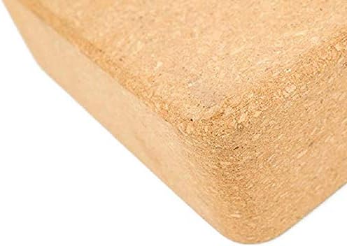 Cork Yoga Blocks, 2 Pack, with 1 Yoga Strap, High Density Solid Natural Cork Yoga Brick with Comfortable Edge to Improve Balance, Strength and Flexibility