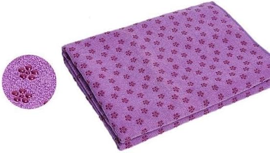IBL-Yoga Towel, Hot Yoga Mat Towel - Sweat Absorbing Non-Slip for Hot Yoga, Pilates and Workout, 24x72 inches with Grip Dots (Purple)
