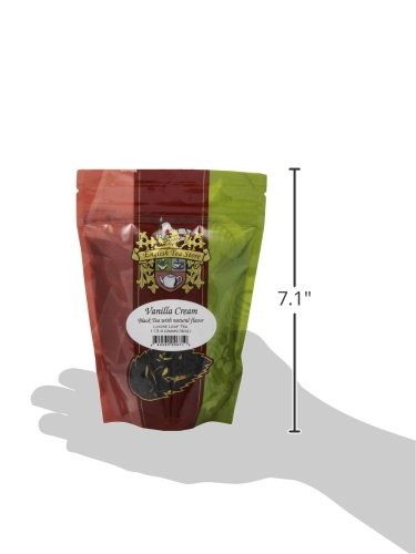 Vanilla Cream Naturally Flavored Black Loose Leaf Tea Pouches - 4oz Resealable Bag | Ceylon Black Tea Blend with Rich Vanilla and Smooth Cream Notes | Ethical Tea Partnership Sourced