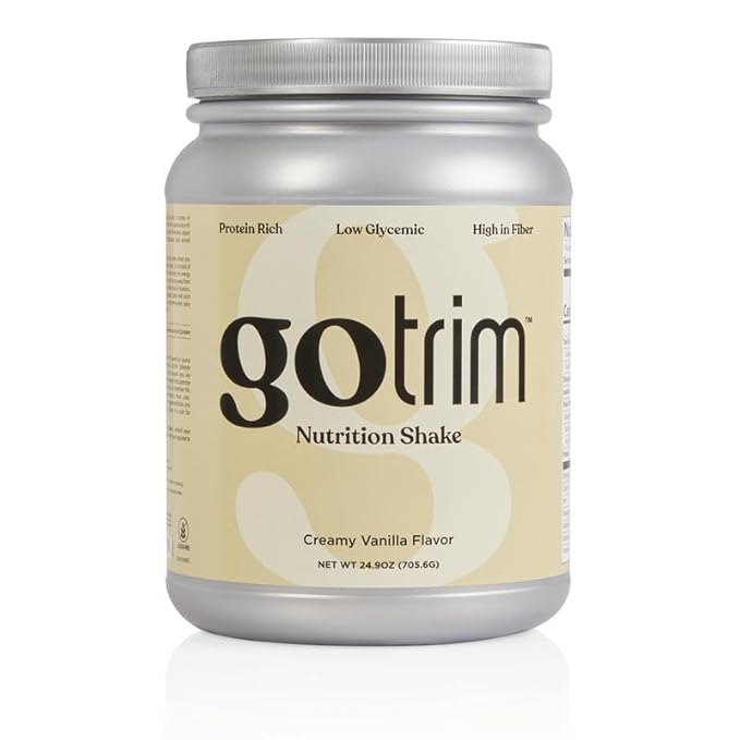 GoTrim Nutrition Shakes - Creamy Vanilla, High Protein, Meal Replacement Shake with 19g Protein & 10g Fiber, Ready to Drink, Gluten-Free, No Added Sugar, 14 Servings