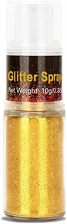 Go Ho Hair and Body Glitter Spray,Gold Glitter Spray Dry Powder Makeup for Clothes,Festival Loose Sparkle Powder,Holographic Ultra Fine Resin Glitters for Crafts,10g