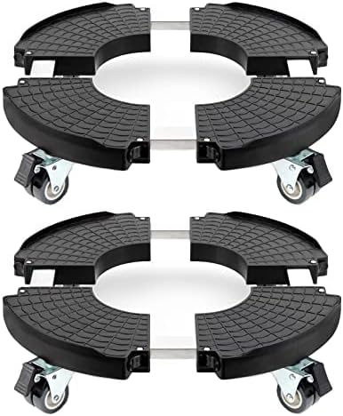 W B D WEIBIDA 2 Pack Plant Caddies with Wheels Heavy Duty 440 lbs Capacity, Rolling Plant Stand for Large Planter and Pots Indoor Outdoor, Garden Round Dolly with Lockable Casters