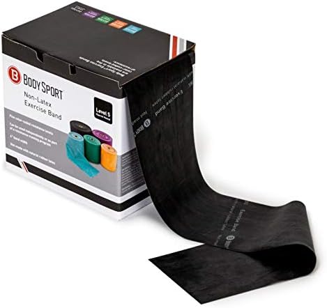 Body Sport Exercise Band, 50 yd. x 4 in. Roll, Special Heavy Resistance - Home & Gym Fitness Equipment for Stretching, Strength Training & Physical Therapy (Black)