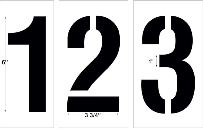 6" Number Stencil Kit | Part#: 10001776 | 10-Piece Kit includes Numbers 0-9 | Number Height is 6" | Flexible and Durable 1/8" PolyTough Lifetime | Precision Marking | Made in USA