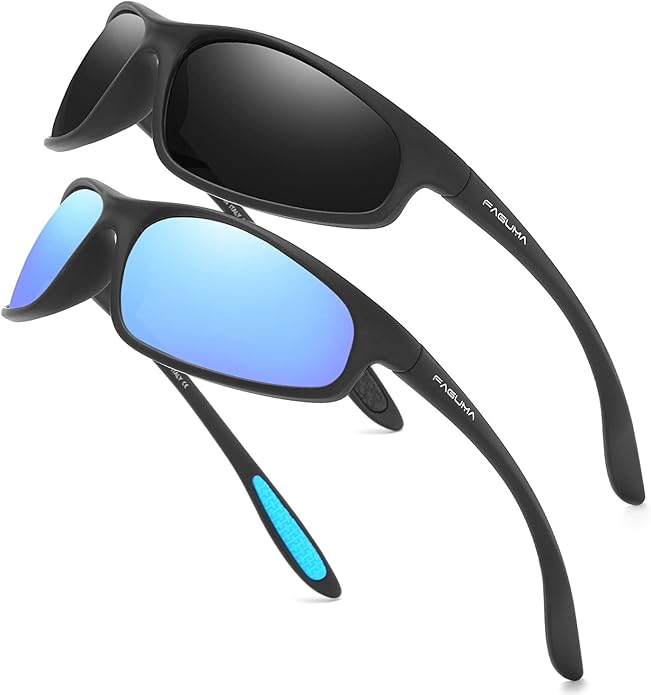FAGUMA Polarized Sports Sunglasses For Men Cycling Driving Fishing UV400 Protection