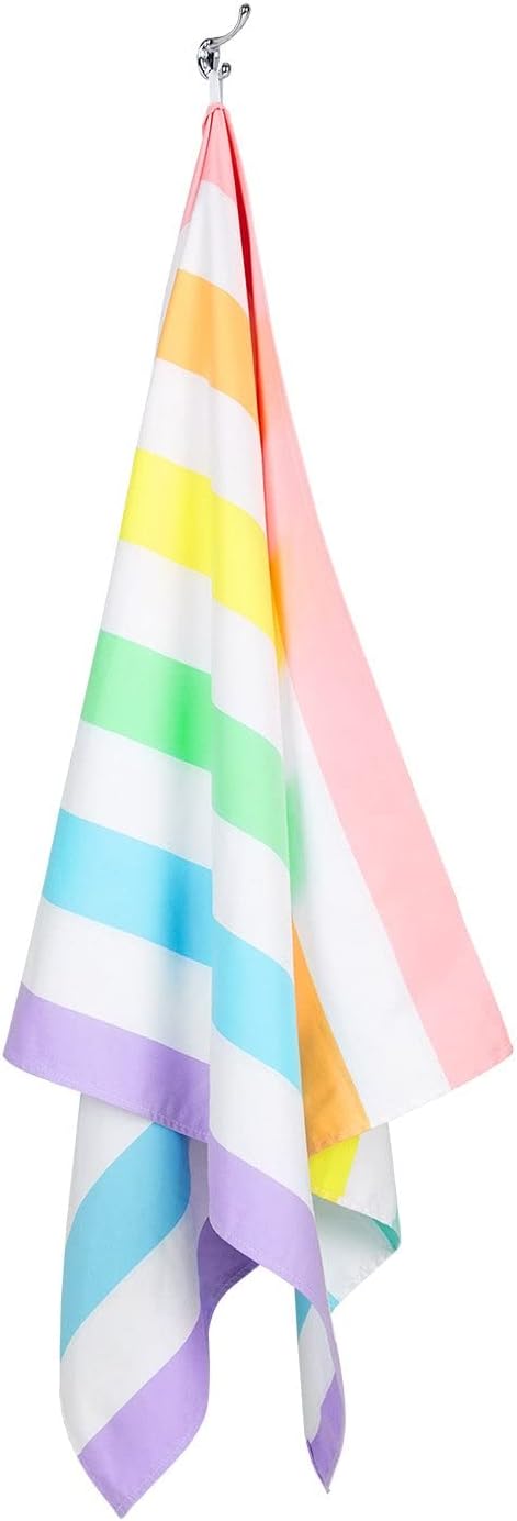Dock & Bay Beach Towel - Quick Dry, Sand Free - Compact, Lightweight - 100% Recycled - Includes Bag - Summer - Unicorn Waves - Large (160x90cm, 63x35)