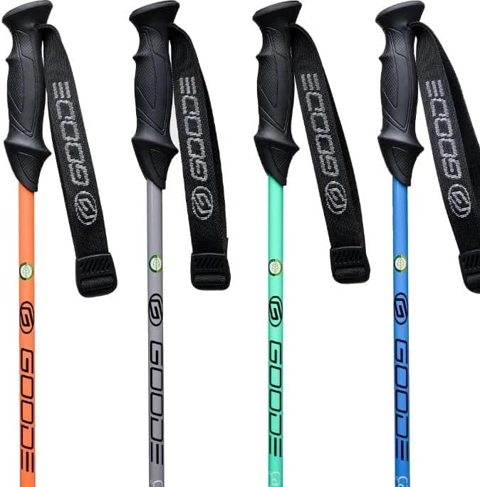 GOODE Carbon Neutral Ski Poles – Ultra-Lightweight & Durable Eco-Friendly Composite – High-Performance Shock Absorbing Downhill Ski Poles for Men & Women - Pair