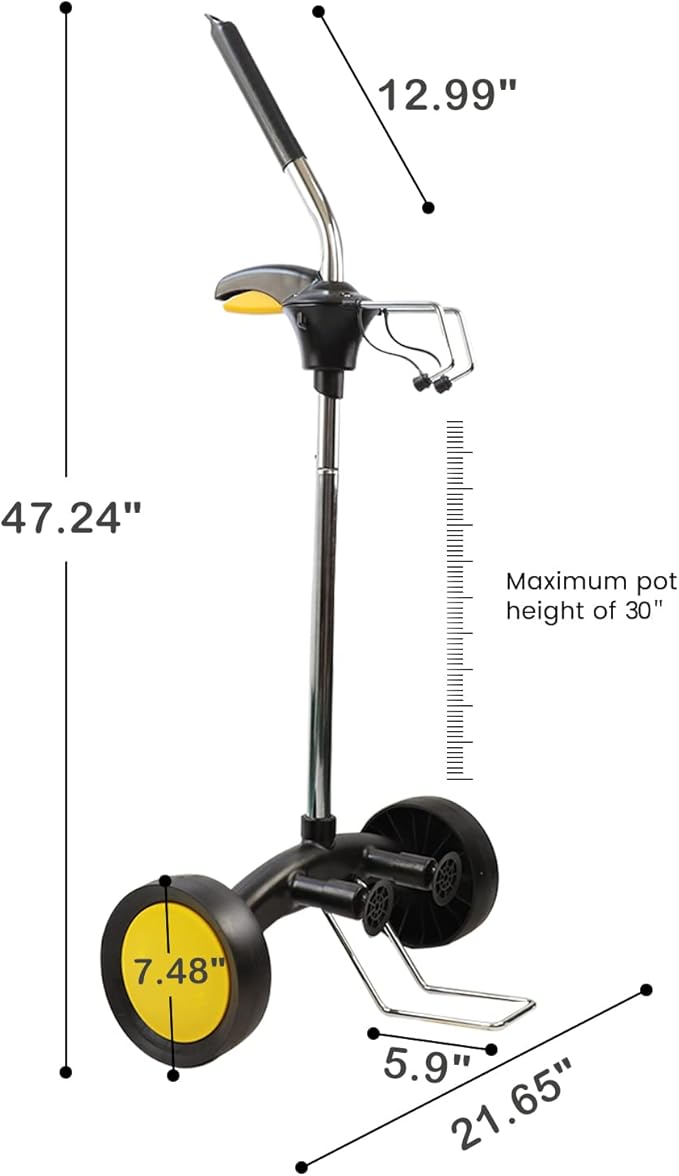 SQUEEZE master Garden Pot Mover with Free Wheels-Good Helper for Carrying Heavy Pots Max 165 Lbs-Potted Plant Mover with Suction Cup and Pot Hook