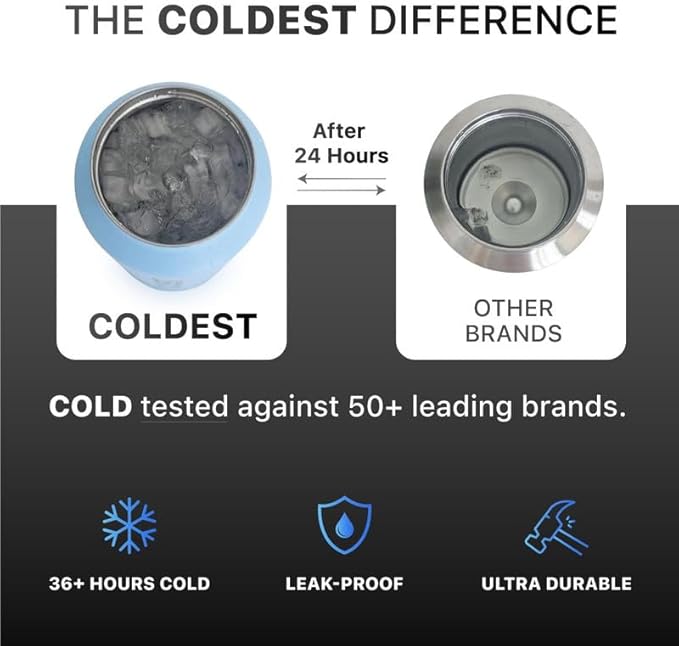 Coldest Insulated Water Bottle with Straw Lid - Stainless Steel Metal Insulated Bottle for Men & Women (Saturn's Moon Purple Glitter, 18 oz)