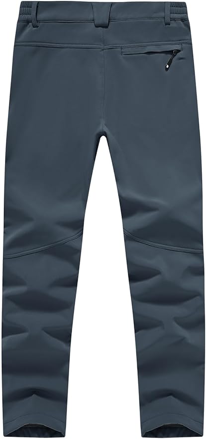 Rdruko Men's Snow Pants Waterproof Insulated Winter Hiking Pants Snowboard Fleece Lined Softshell Ski Pants