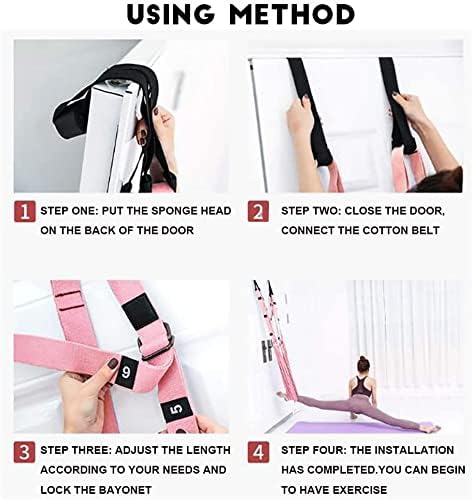 Yoga Fitness Stretching Strap, Adjustable Leg Stretcher Back Bend Assist Trainer, Improve Leg Waist Back Flexibility Home Gym Equipment for Rehab Pilates Ballet Cheerleading Splits Gymnastics